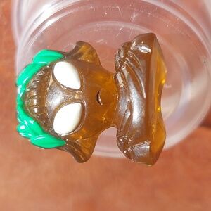 ULTRA RARE PAINTED ALIEN #1 "SALAD HEAD" - Rootbeer Brown Translucent w/ GREEN H